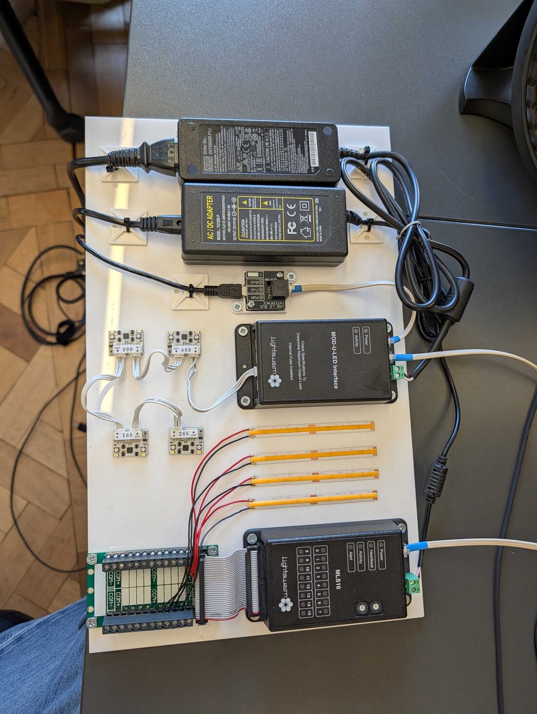 LightSwarm bench demo rig